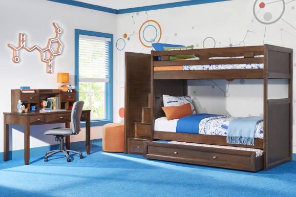 Ivy League 2.0 Walnut Full/Full Step Bunk Bed