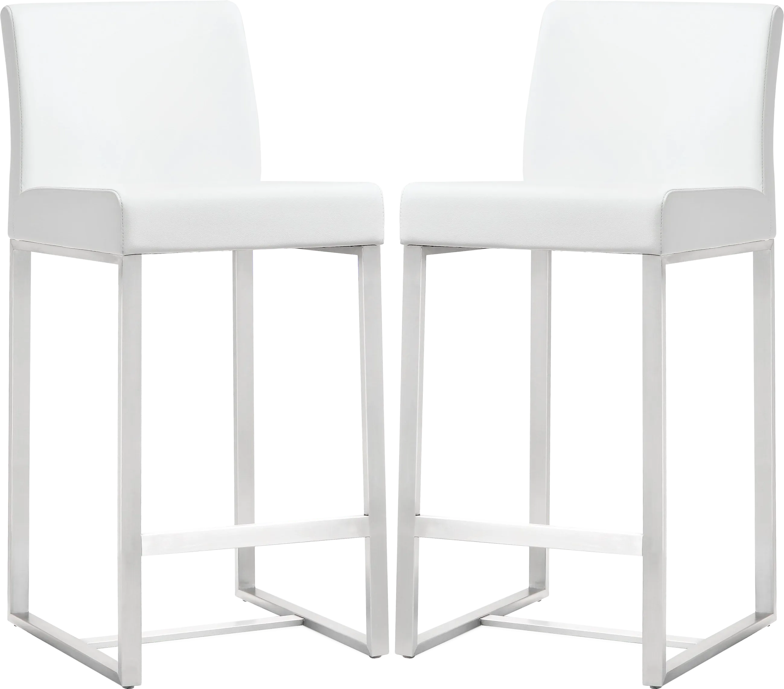 Silas White Counter Height Stools (Set of 2) - Thumbnail - Image 1
