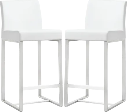 Silas White Counter Height Stools (Set of 2)