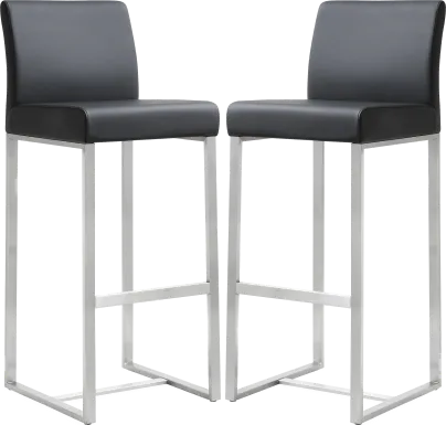 Silas Black Barstools (Set of 2)