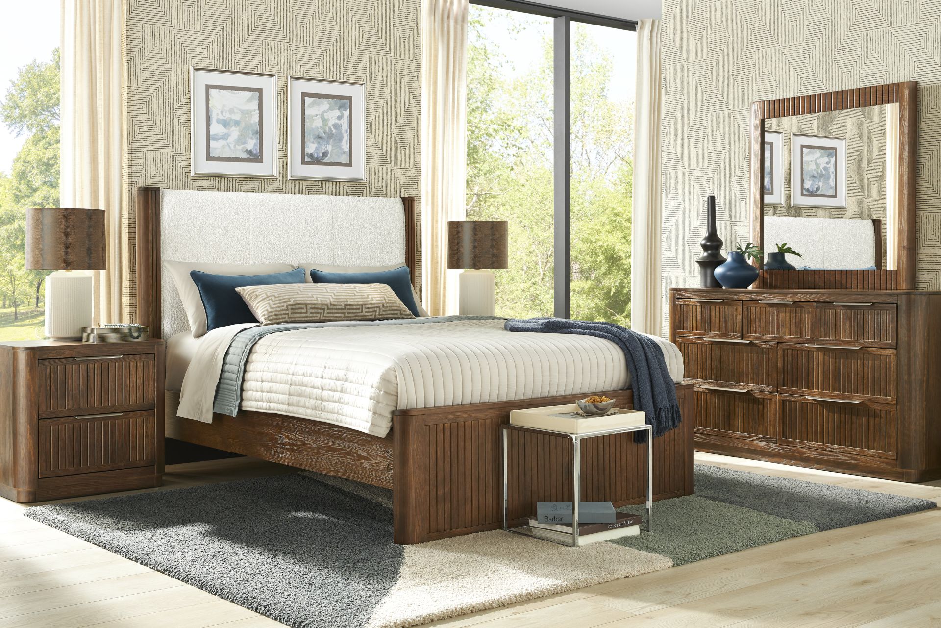 Glenfair Tobacco 5 Pc King Upholstered Bedroom - Image 1