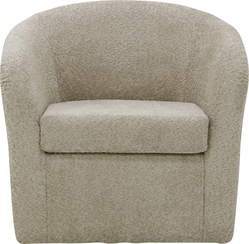 Emsabit I Ivory Swivel Accent Chair