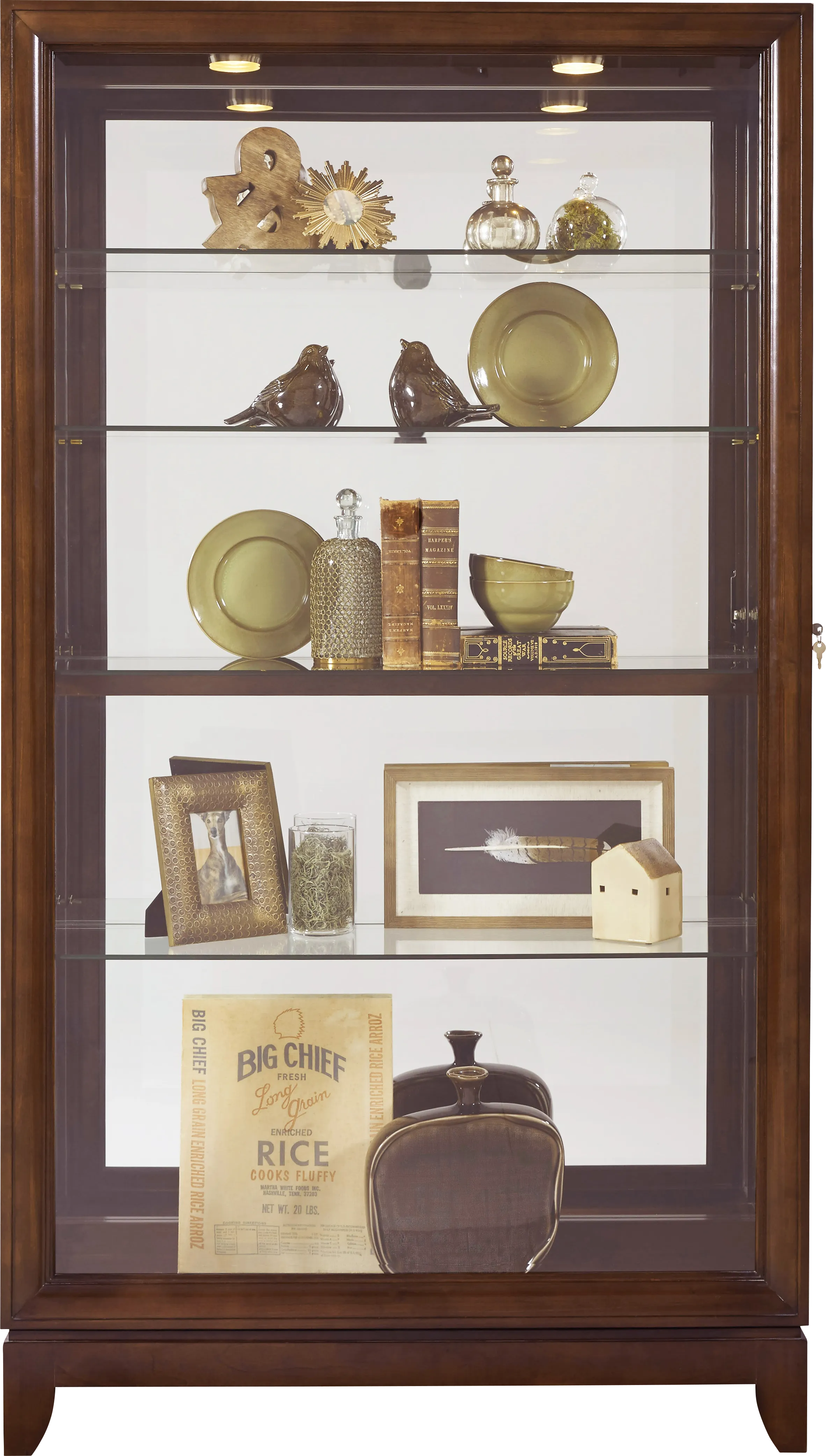 Aurtan Brown Curio Cabinet - Thumbnail - Image 1