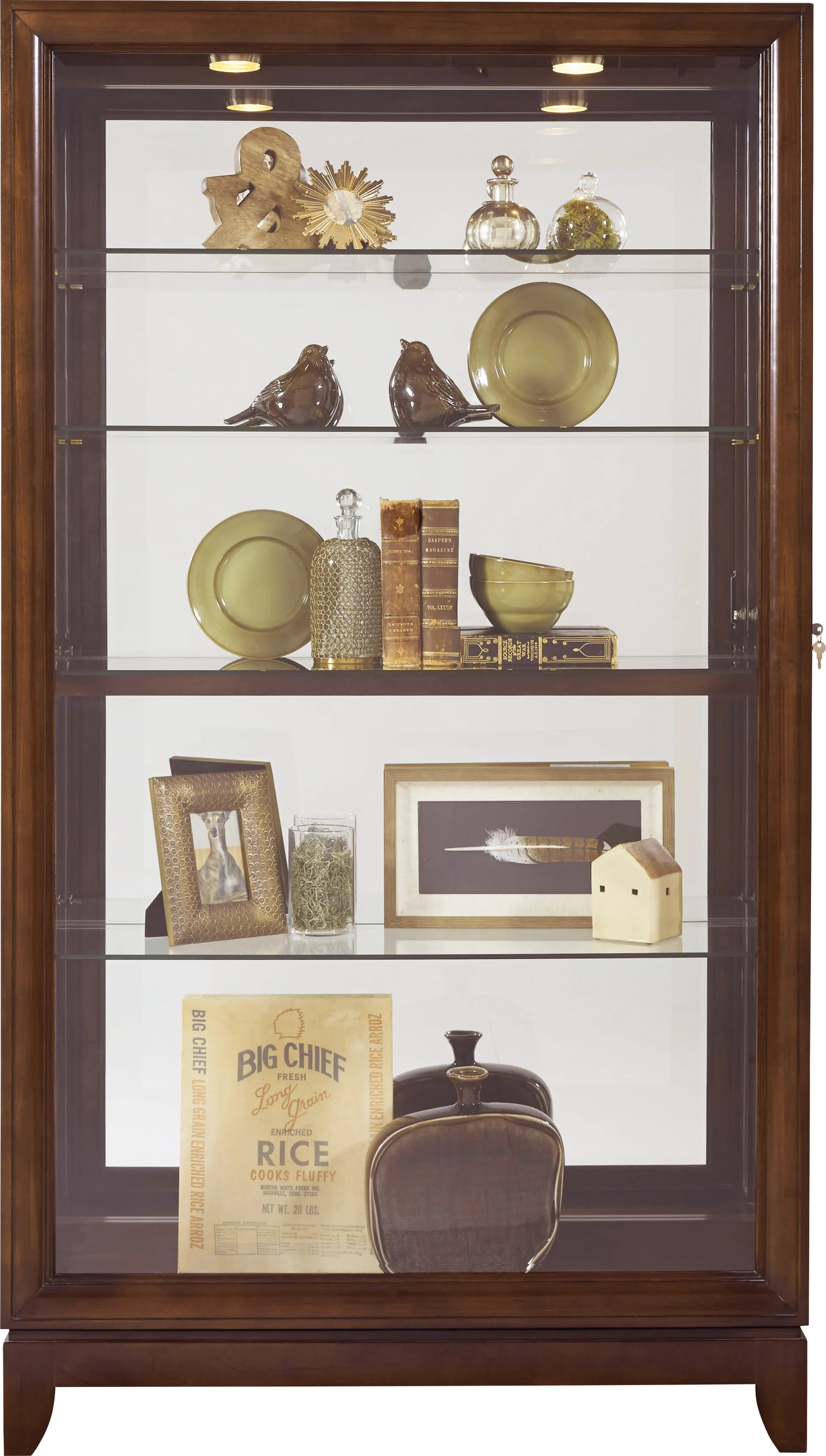 Aurtan Brown Curio Cabinet - Image 1