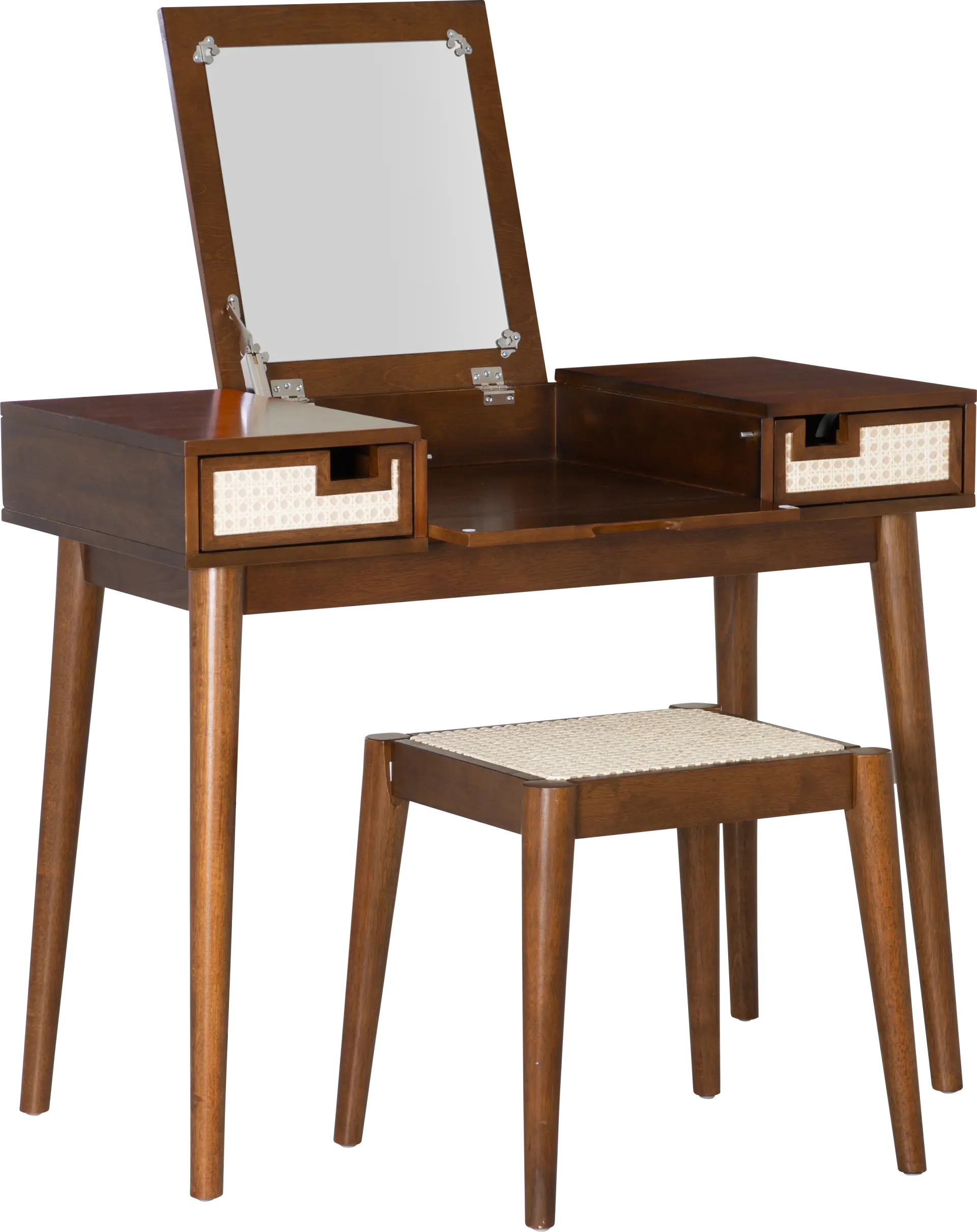 Portsher Walnut Vanity Set