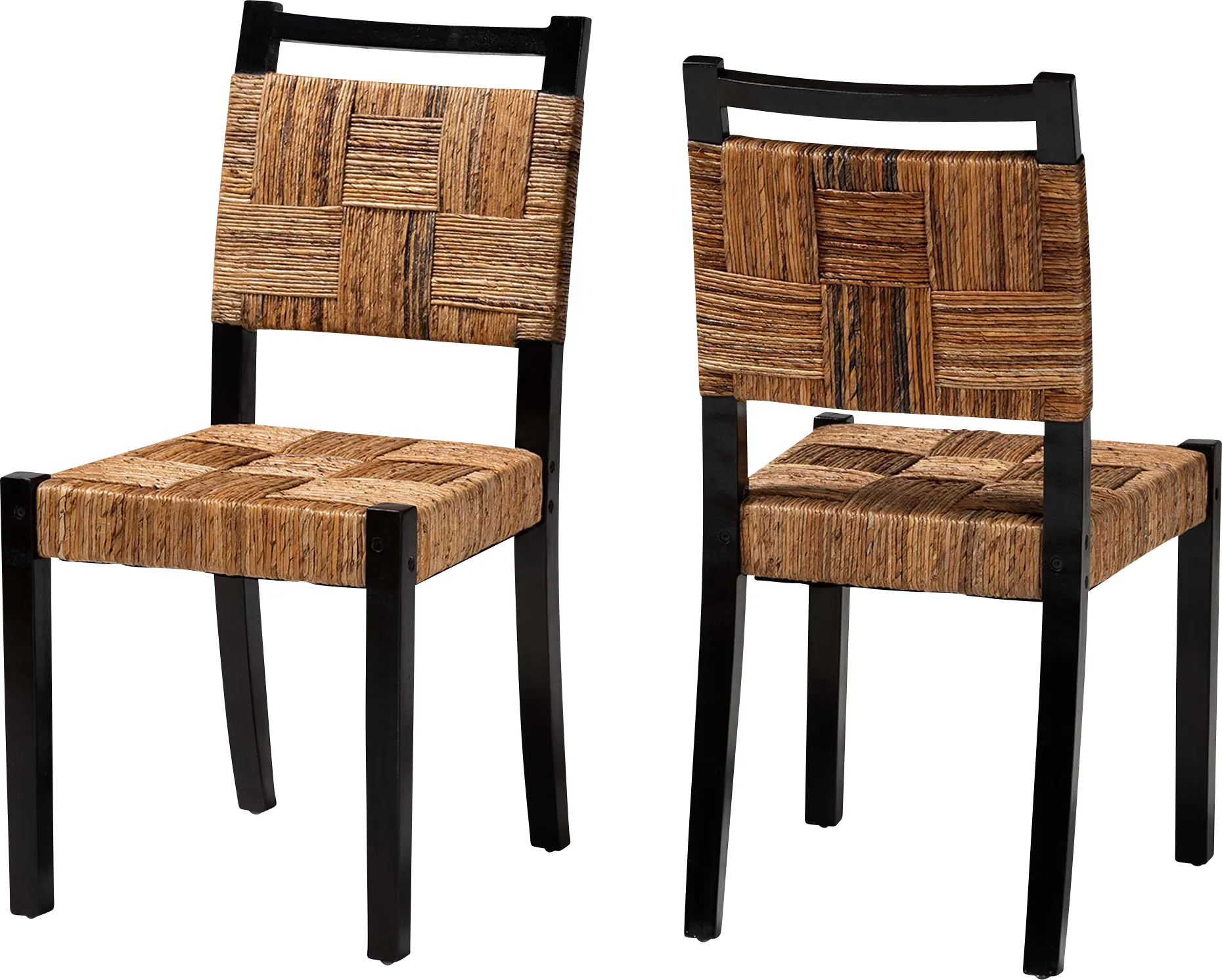 Firecasty Brown and Black Dining Chair, Set of 2 - Image 1