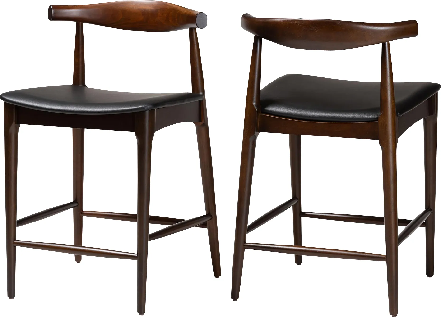 Joywood Black Counter Height Stool, Set of 2 - Thumbnail - Image 1