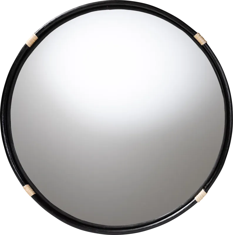 Oceanland Black Round Mirror