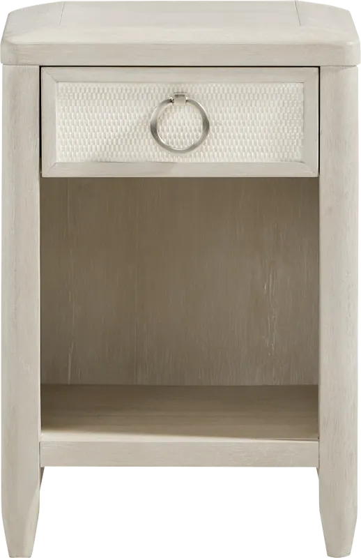 Maldive White 1-Drawer Nightstand