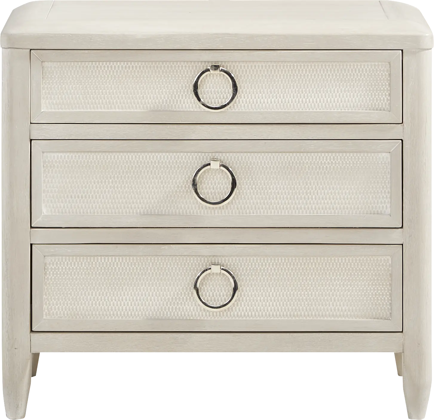Maldive White 3-Drawer Nightstand