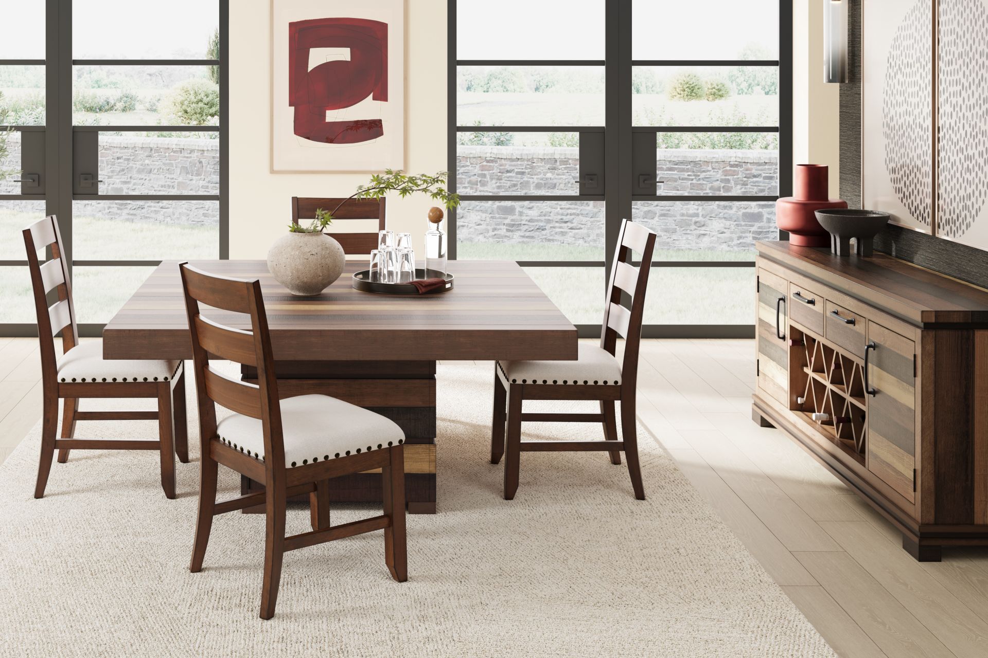 Westover Hills II Brown 5 Pc Square Dining Room with Side Chairs - Image 1