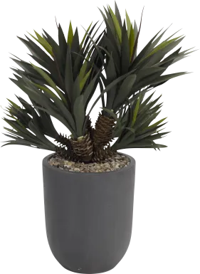 San Cosme Green 42 in. UV Artficial Succulent in Gray Planter