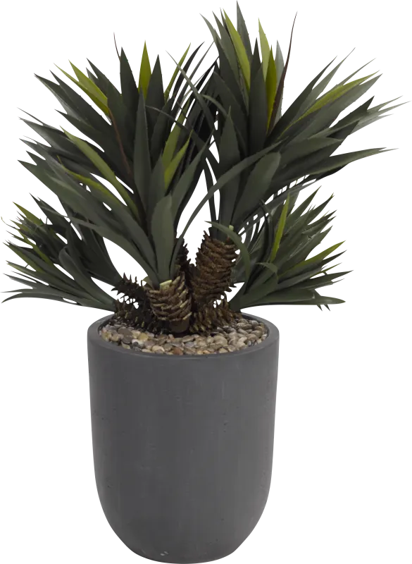 San Cosme Green 42 in. UV Artficial Succulent in Gray Planter