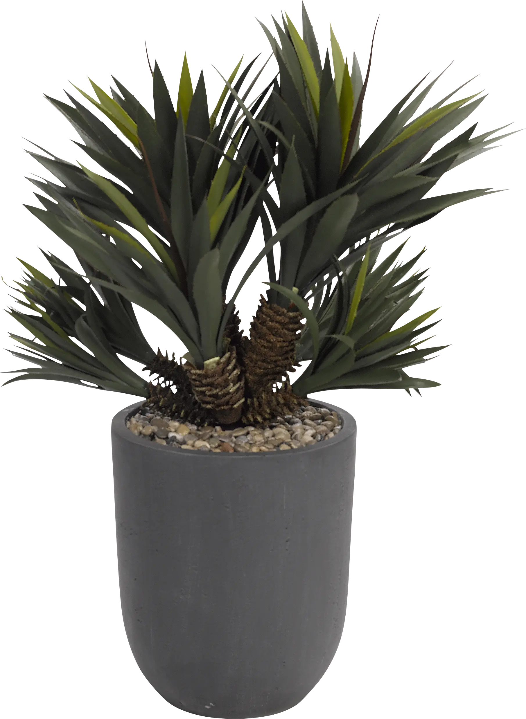San Cosme Green 42 in. UV Artficial Succulent in Gray Planter