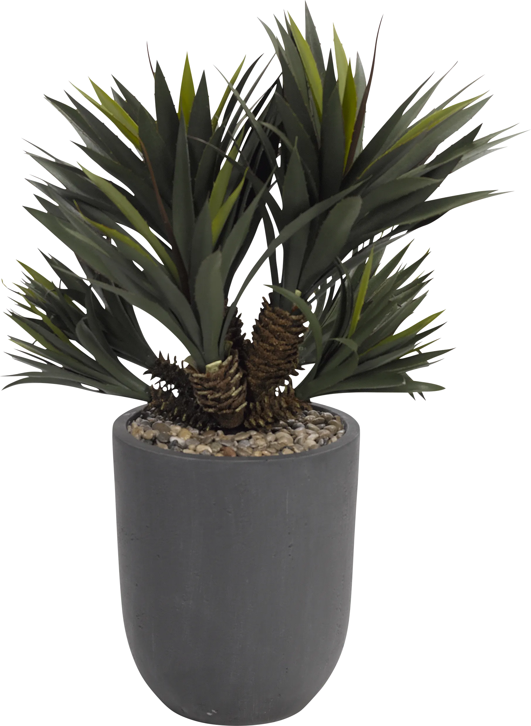 San Cosme Green 42 in. UV Artficial Succulent in Gray Planter - Image 1