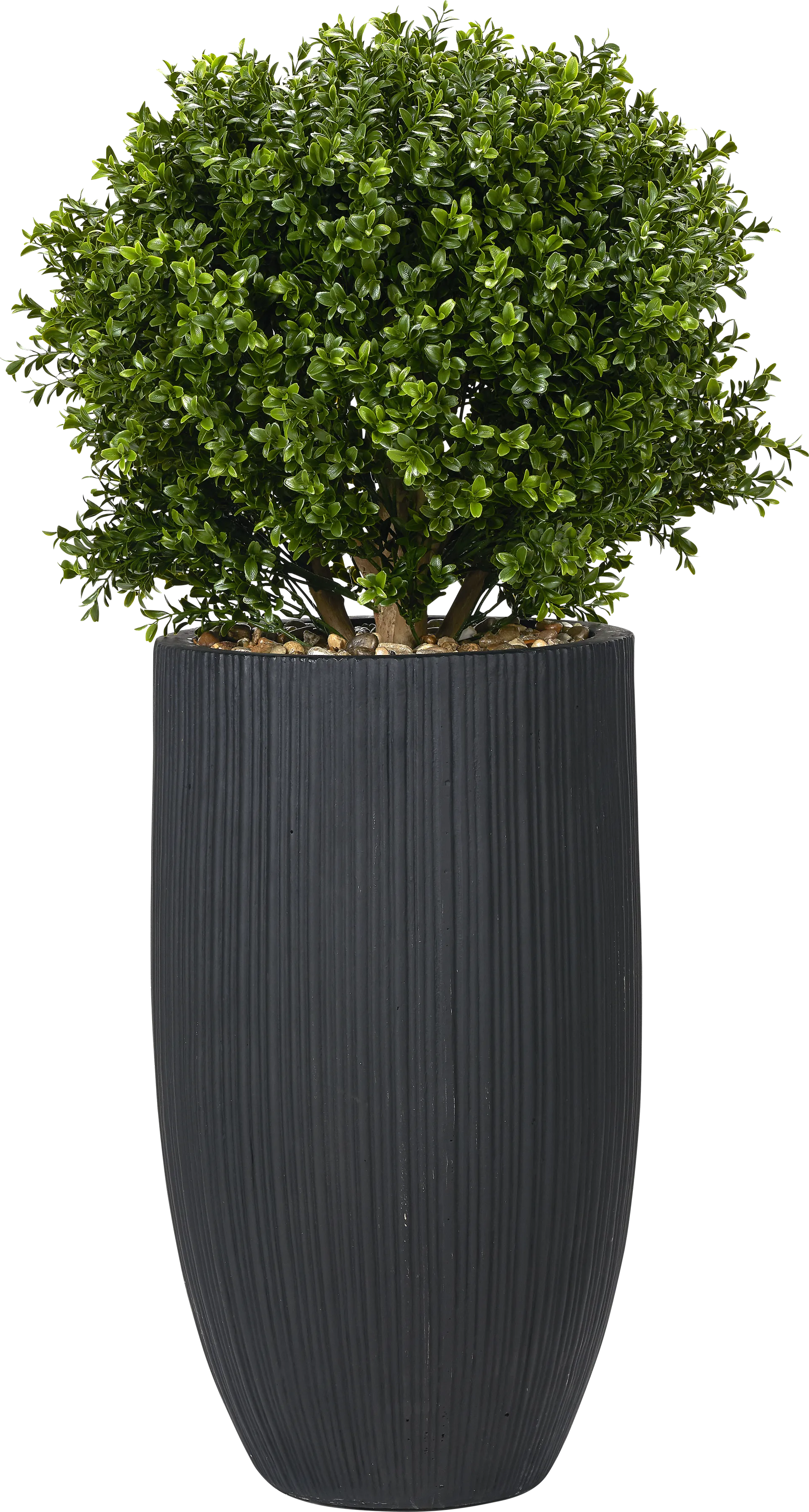 Buis Green 41 in. UV Artifical Boxwood Ball in Black Planter - Image 1
