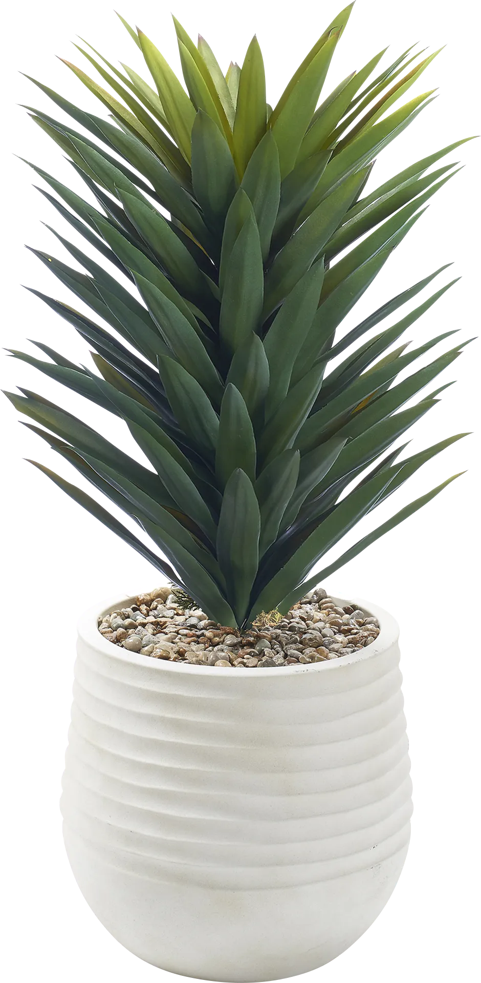 Rassy Green 41 in. UV Artificial Agave Plant in White Planter - Image 1