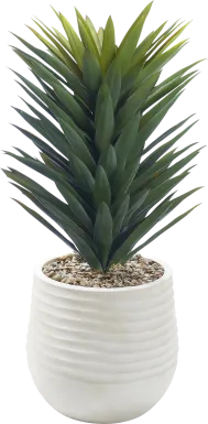 Rassy Green 41 in. UV Artificial Agave Plant in White Planter