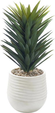 Rassy Green 41 in. UV Artificial Agave Plant in White Planter
