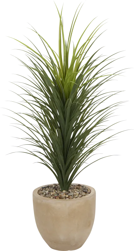Rohi Green 56 in. UV Artifical Grass in Beige Planter
