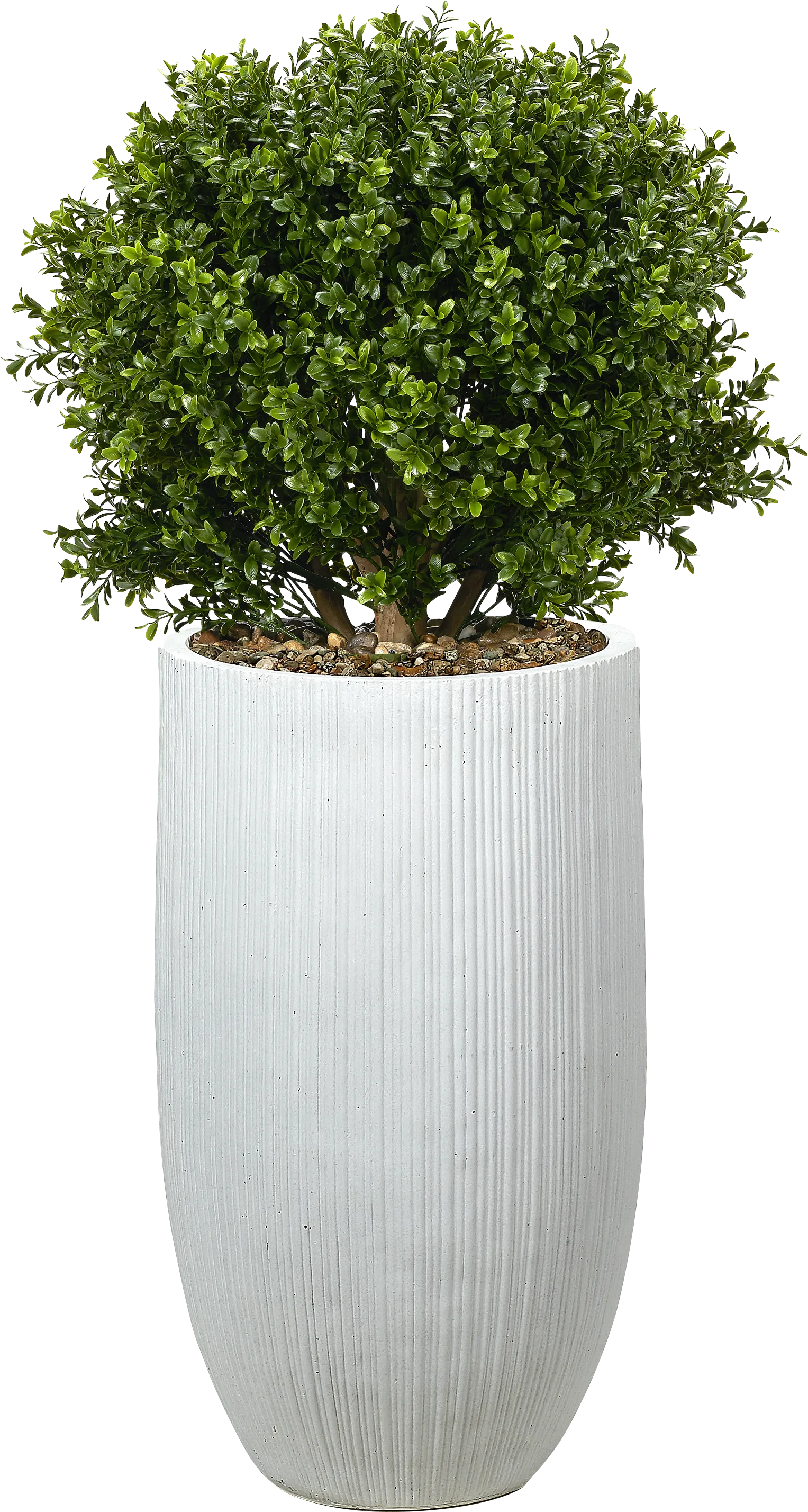 Buis Green 41 in. UV Artifical Boxwood Ball in White Planter - Image 1