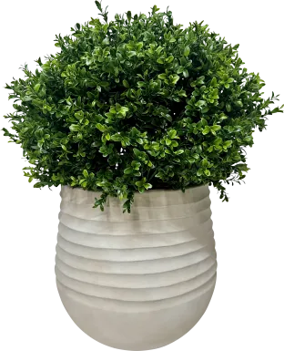 Boulee Green 33 in. UV Artifical Boxwood Ball in White Planter