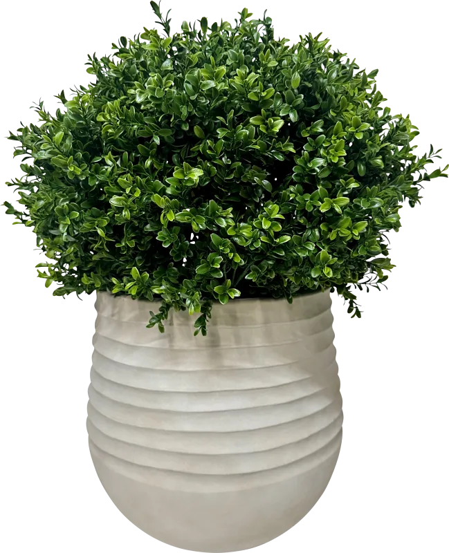 Boulee Green 33 in. UV Artifical Boxwood Ball in White Planter