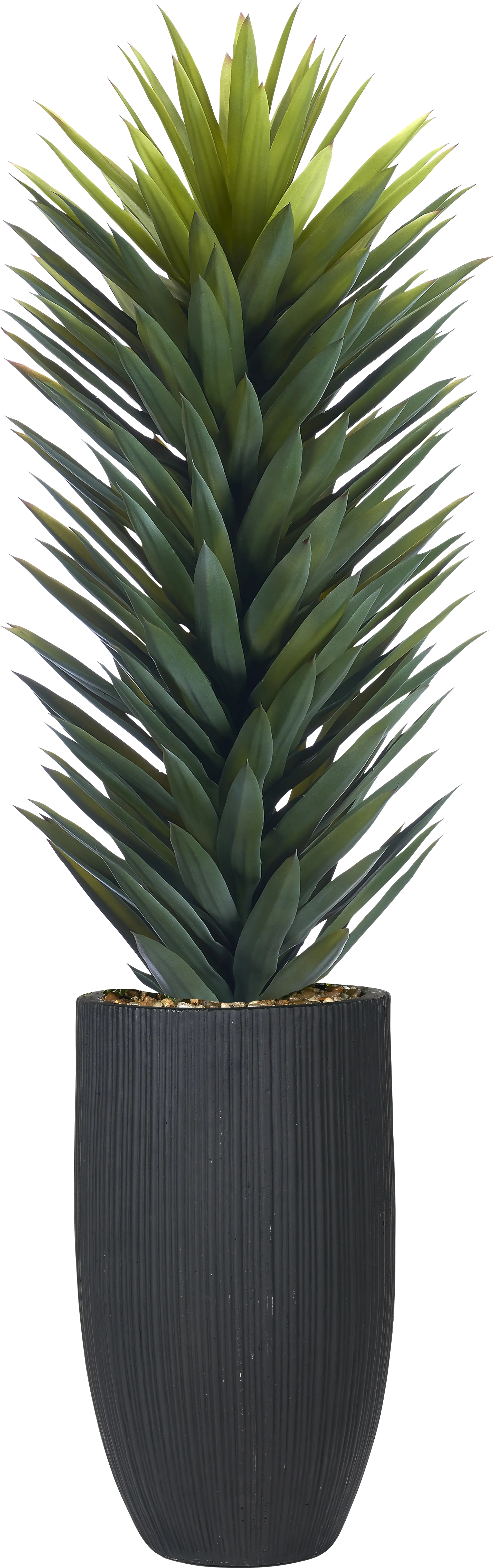 Sisalana Green 60 in. UV Artifical Agave Plant in Black Planter