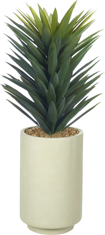 Sissa Green 38 in. in UV Artificial Agave Plant in Beige Planter
