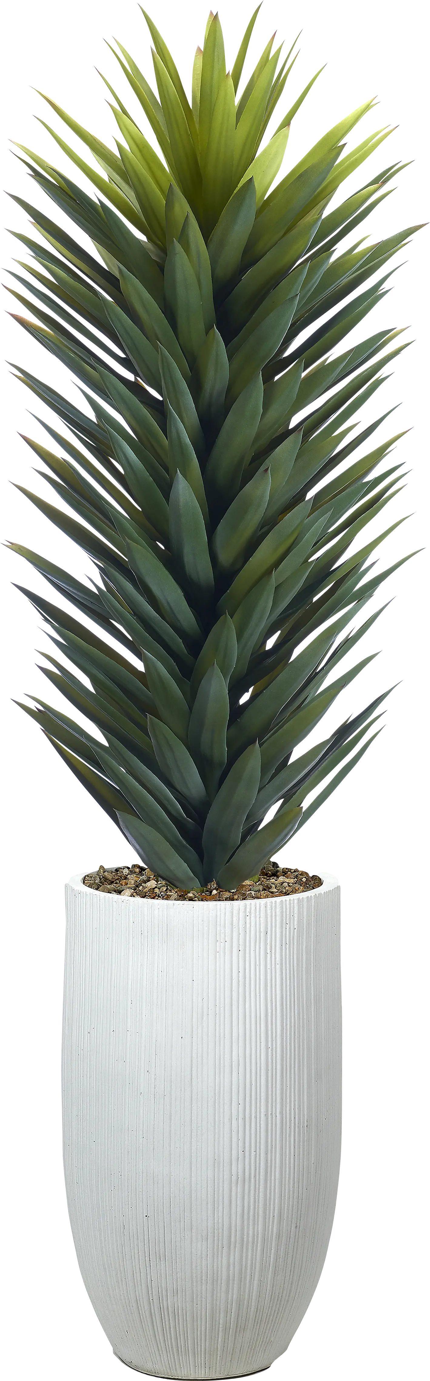 Sisalanna Green 60 in.UV Artificail Agave Plant in White Planter