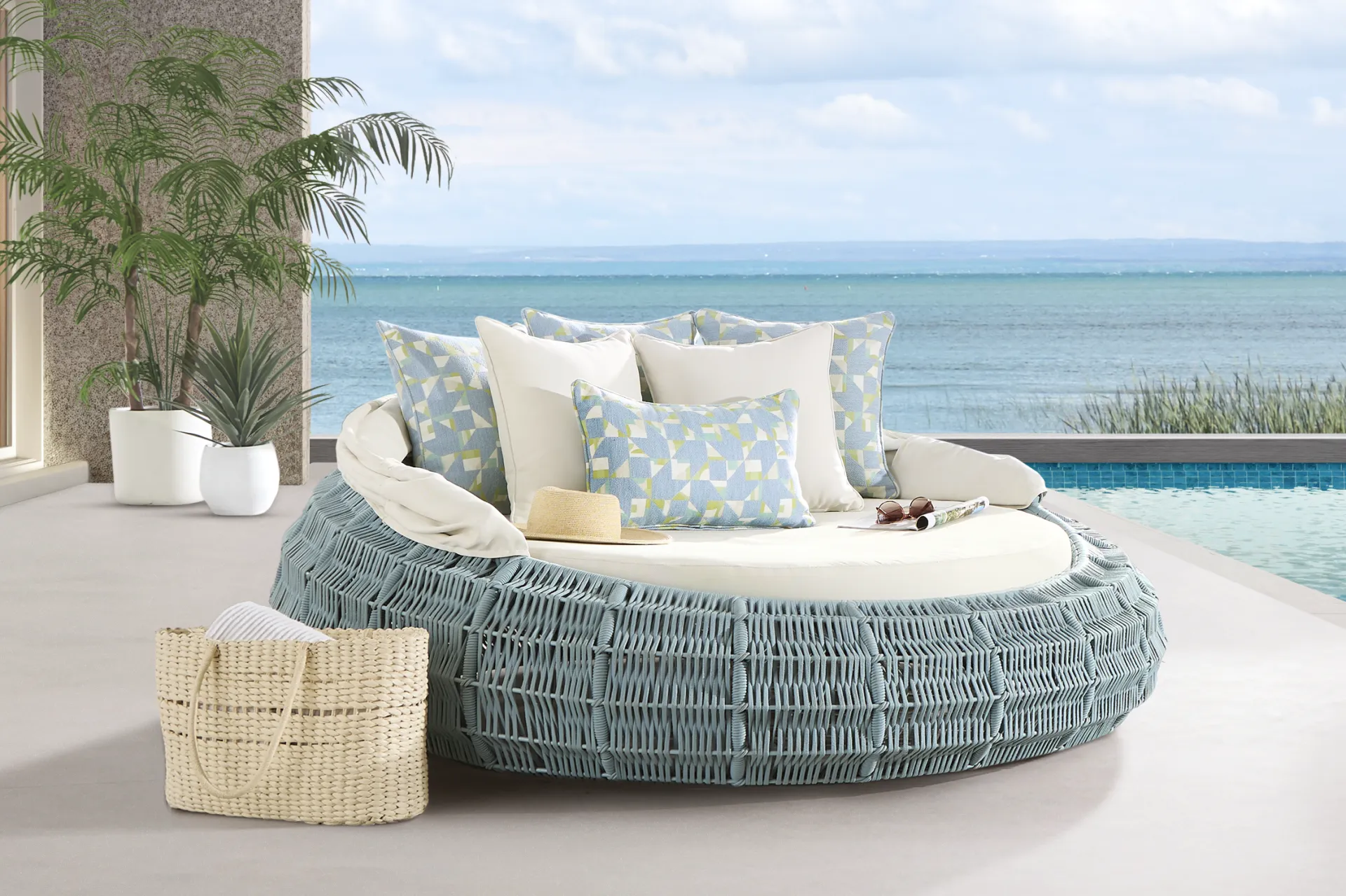 Malibu Teal Outdoor Daybed - Image 6