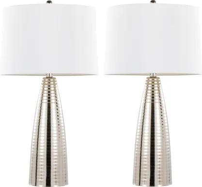 Ewald Shade Silver Lamp, Set of 2