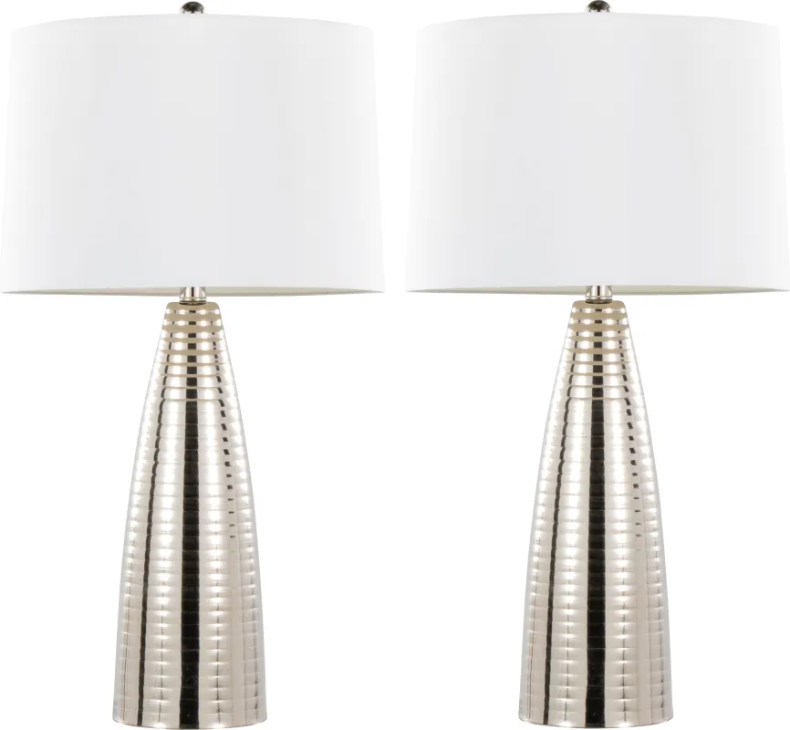 Ewald Shade Silver Lamp, Set of 2