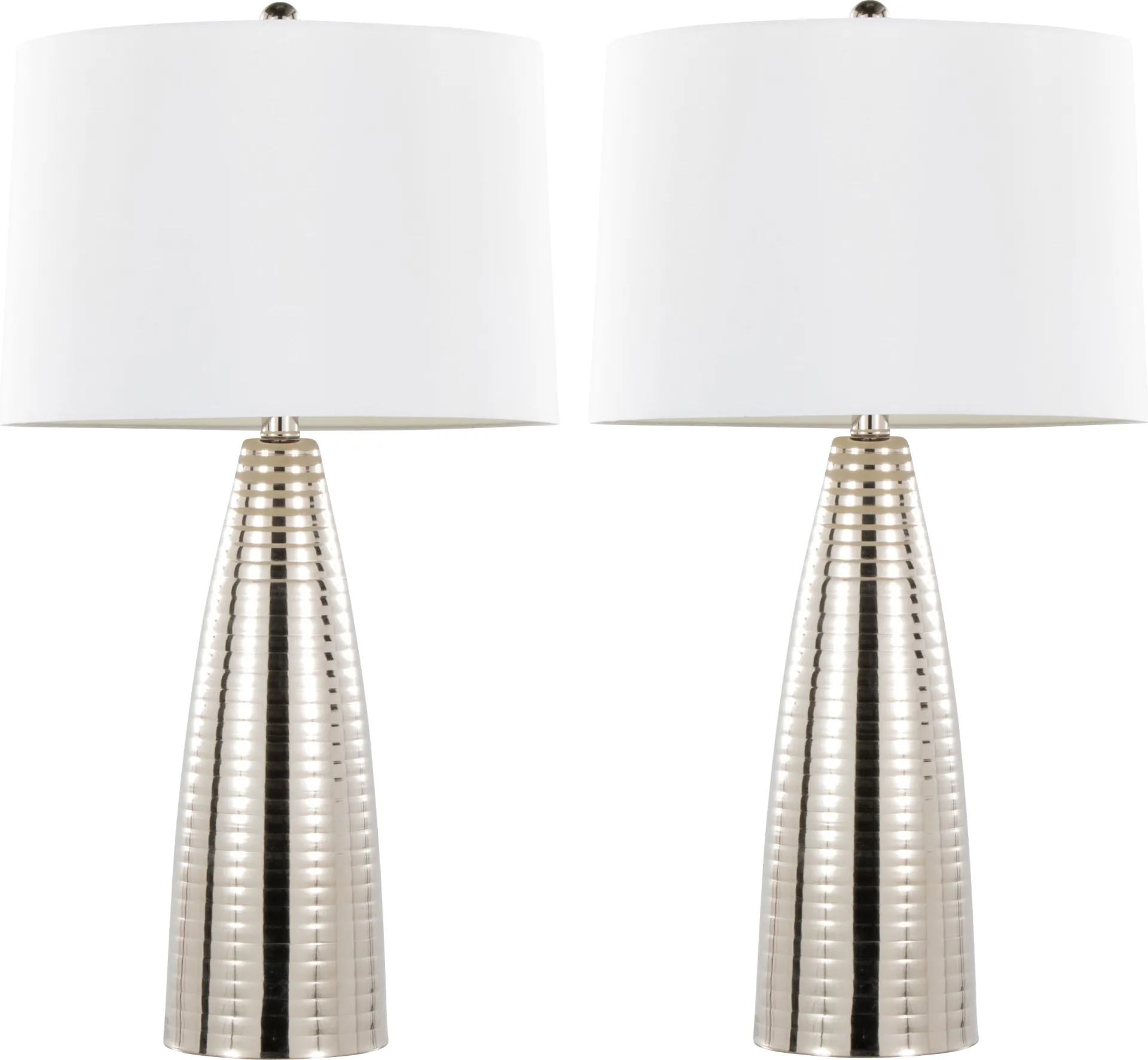Ewald Shade Silver Lamp, Set of 2 - Image 1