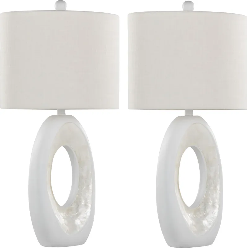 Giese Place White Lamp, Set of 2