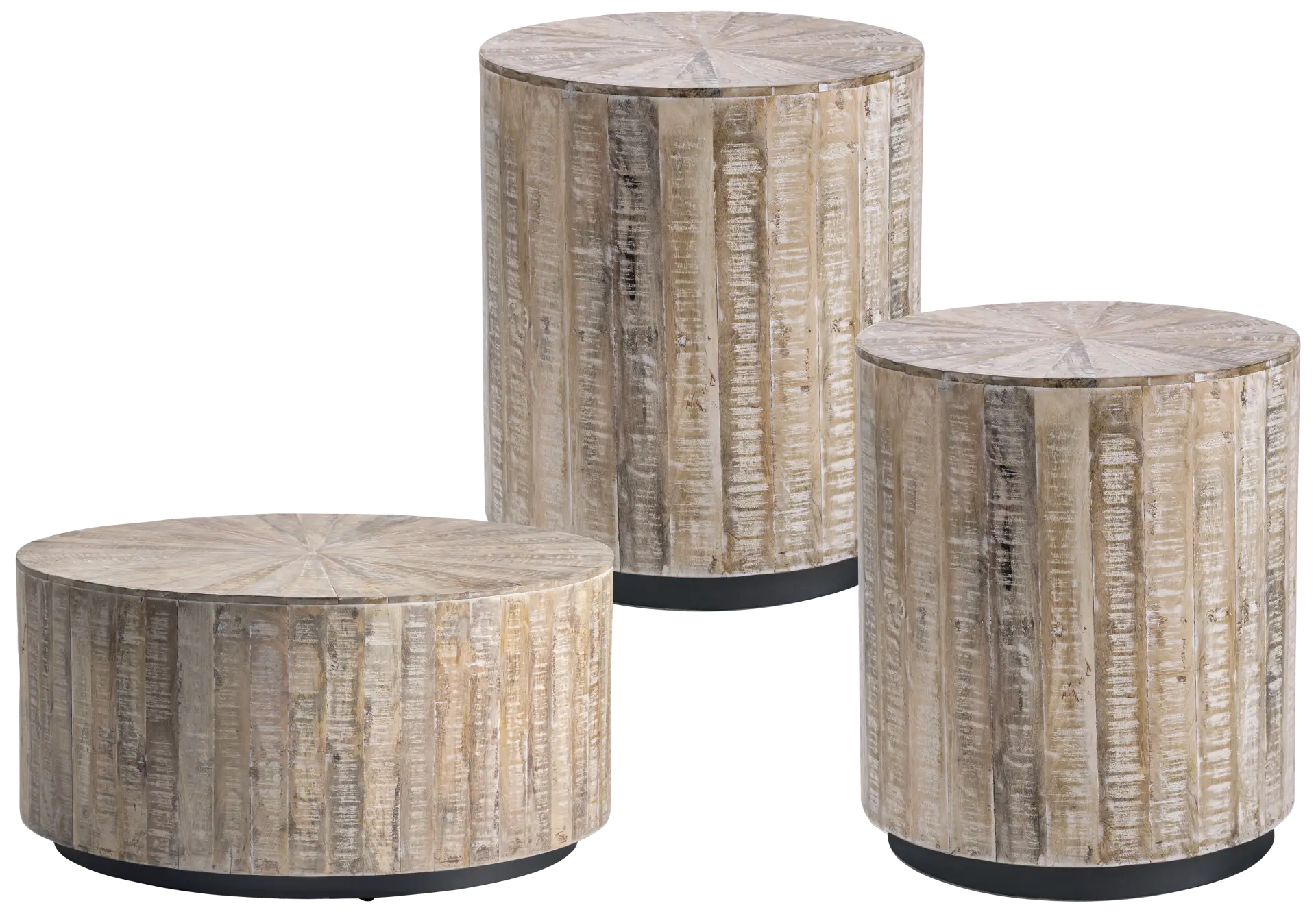 brown 3 pc table set
