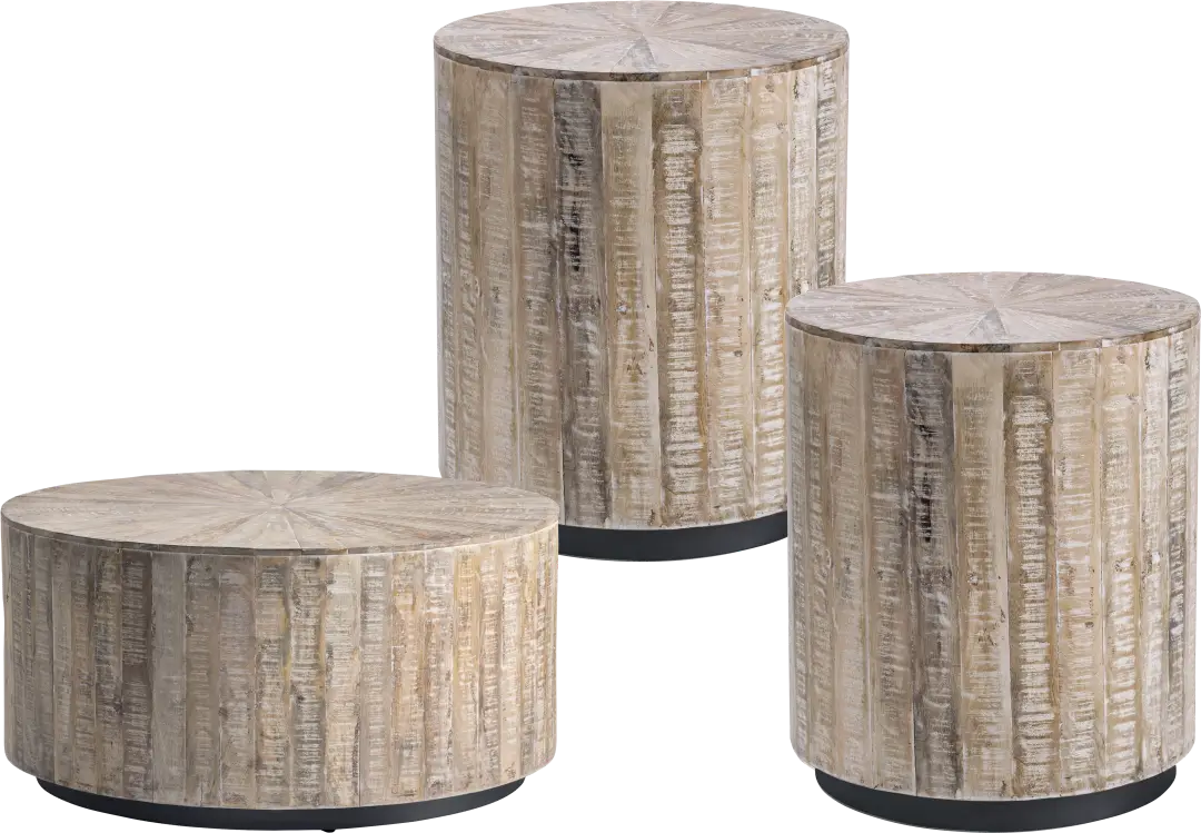 Langston Brown 3 Pc Table Set