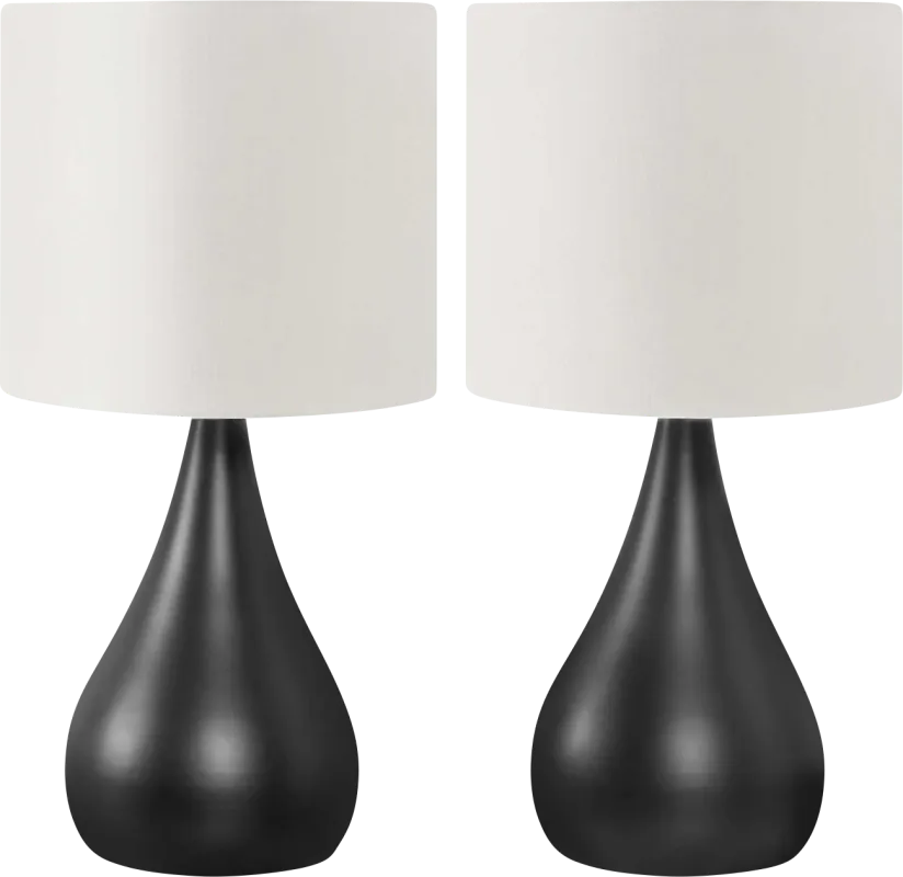 Iliad Point Black Lamp, Set of 2