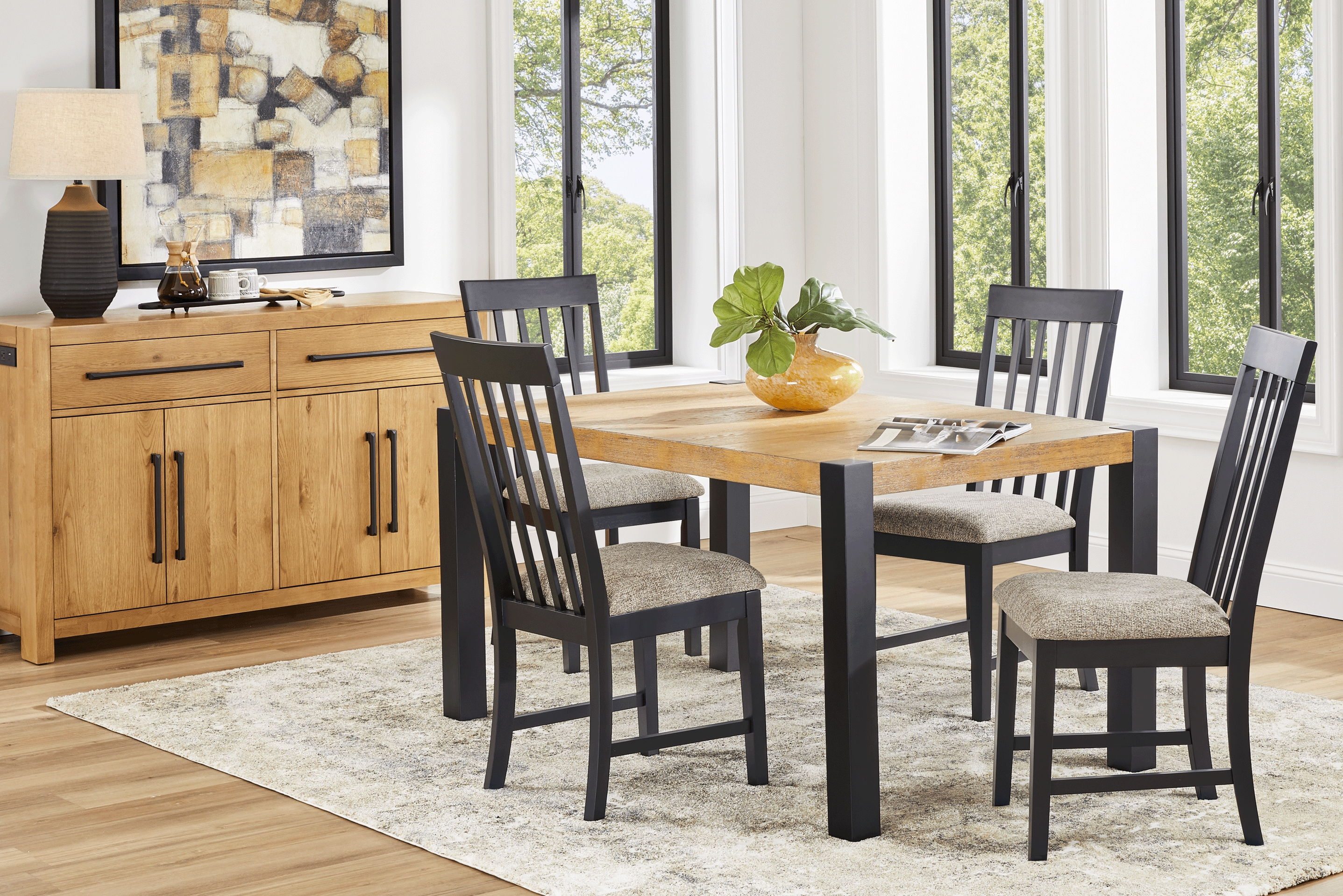 Senatte Black Dining Table - Thumbnail - Image 2