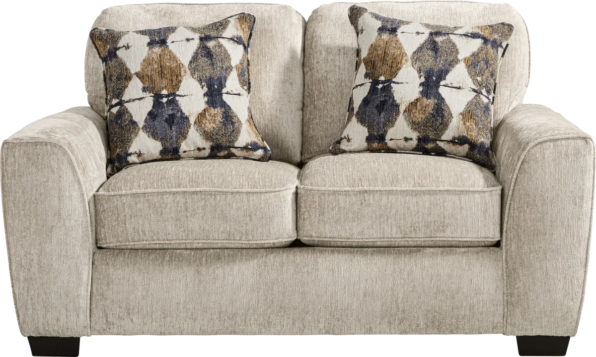 Wilcox 7 Pc Beige Chenille Fabric Sleeper Living Room Set With Sleeper ...