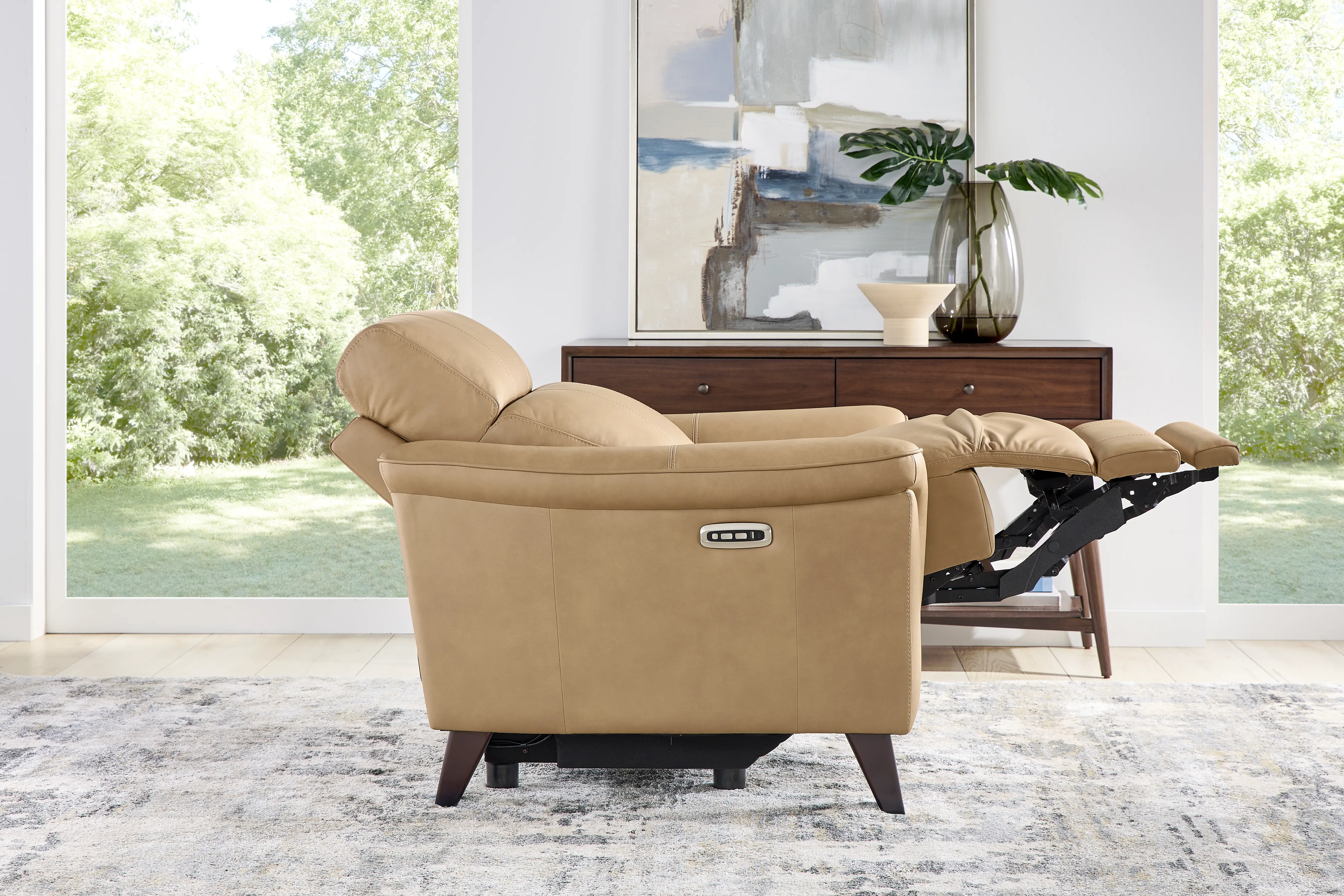 Antonella Tan Leather Dual Power Recliner - Image 9