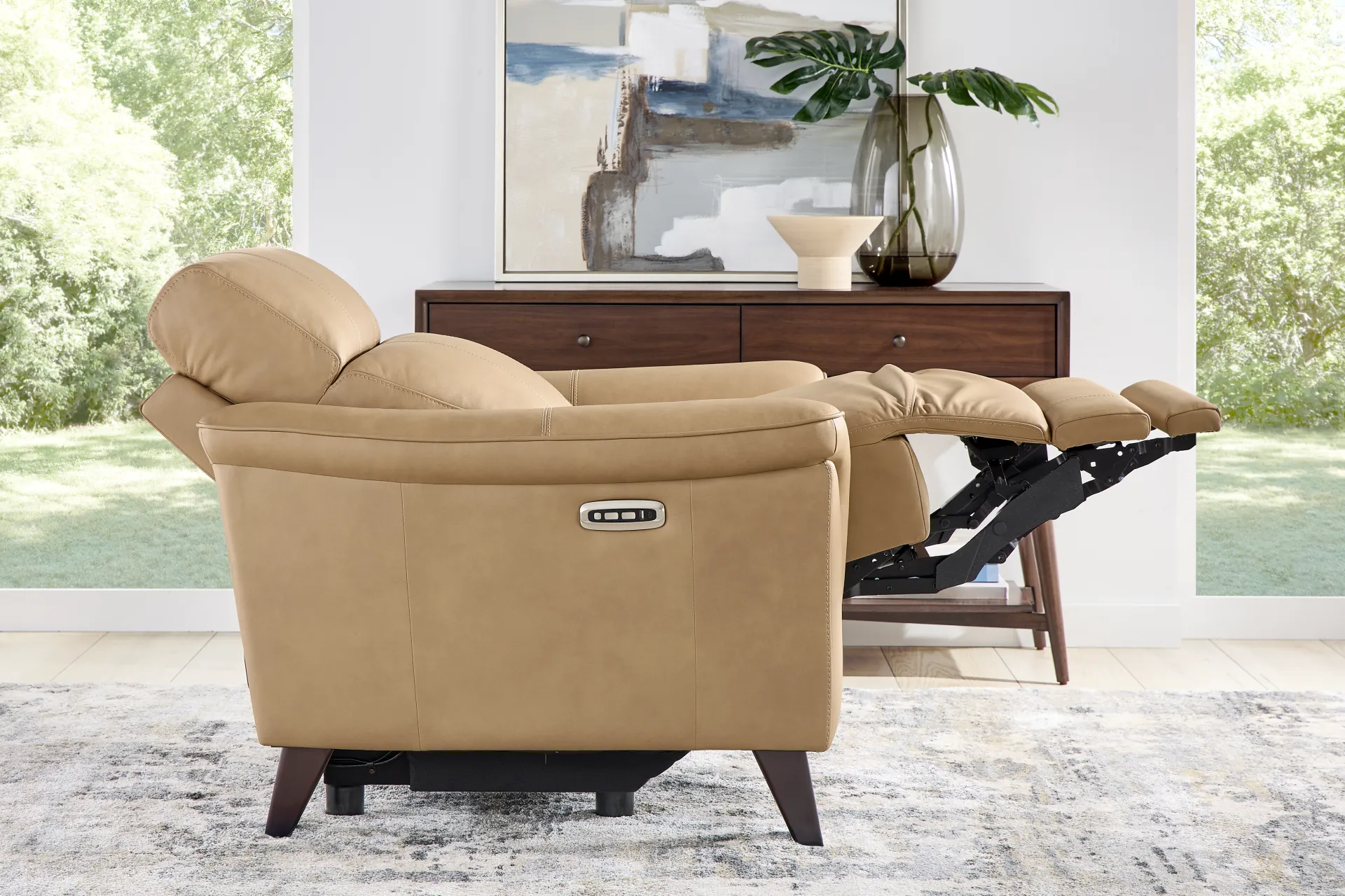 Antonella Tan Leather Dual Power Recliner - Image 6