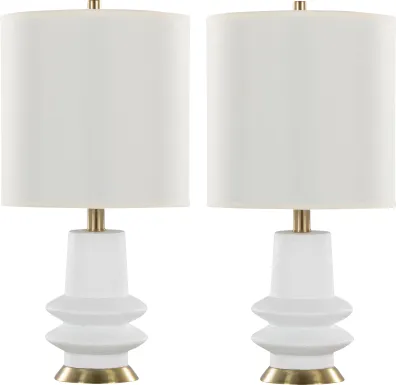 Domine Vista White Lamp. Set of 2