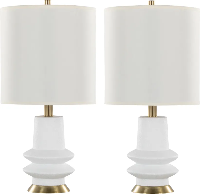 Domine Vista White Lamp. Set of 2