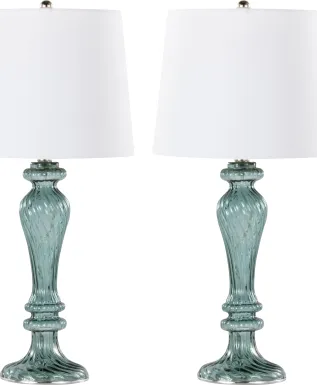 Lannoo Hills Turquoise Lamp, Set of 2