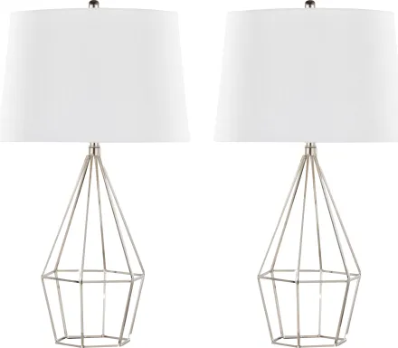 Bentler Trail Silver Lamp, Set of 2