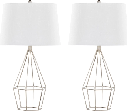 Bentler Trail Silver Lamp, Set of 2