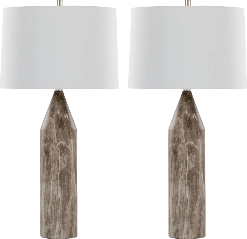 Herbert Summit Brown Lamp, Set of 2