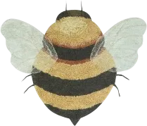Kids Yellow 3'9 x 5' Machine Washable Bee Rug