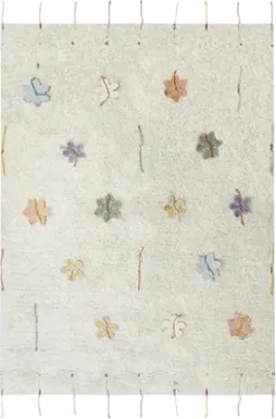 Kids Natural 4' x 5'3 Wildflowers Machine Washable Rug